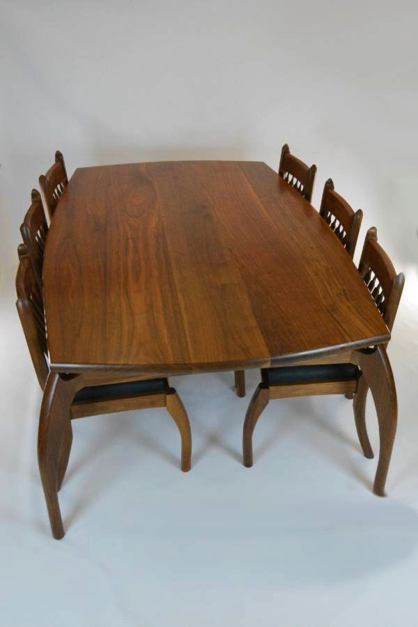 Custom made timber furniture dining table set.